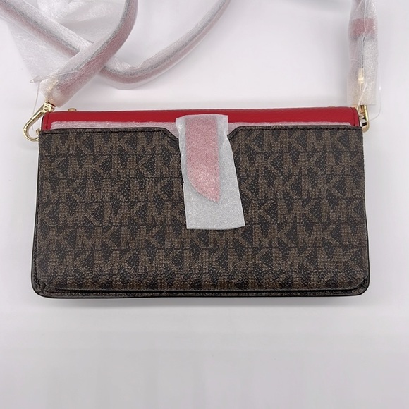 MICHAEL MICHAEL KORS Jet Set Small Studded Faux Leather Logo Phone Crossbody - Picture 3 of 16